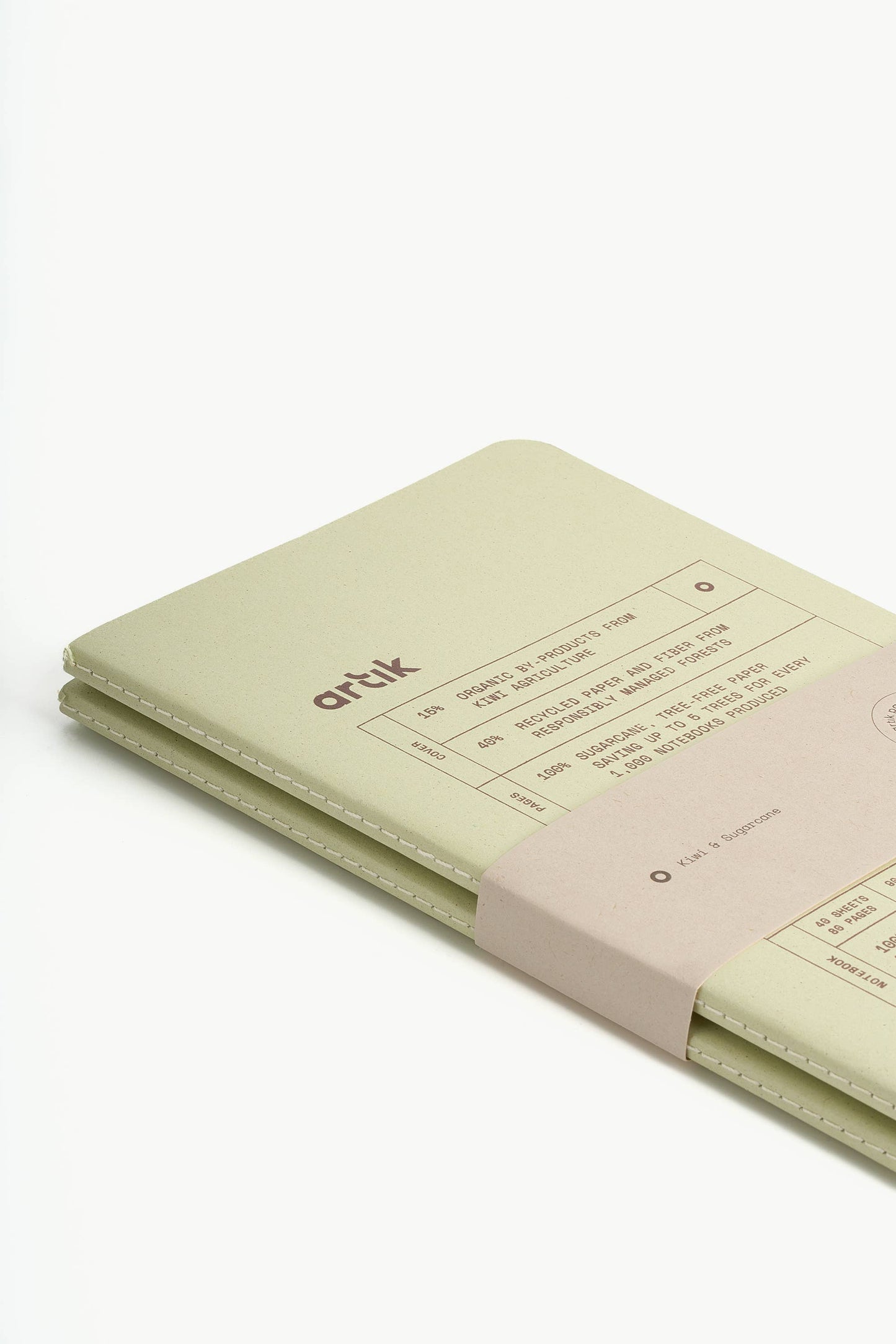 Artik Pack Of 2 Singer Sewn Notebooks | Ruled | Kiwi