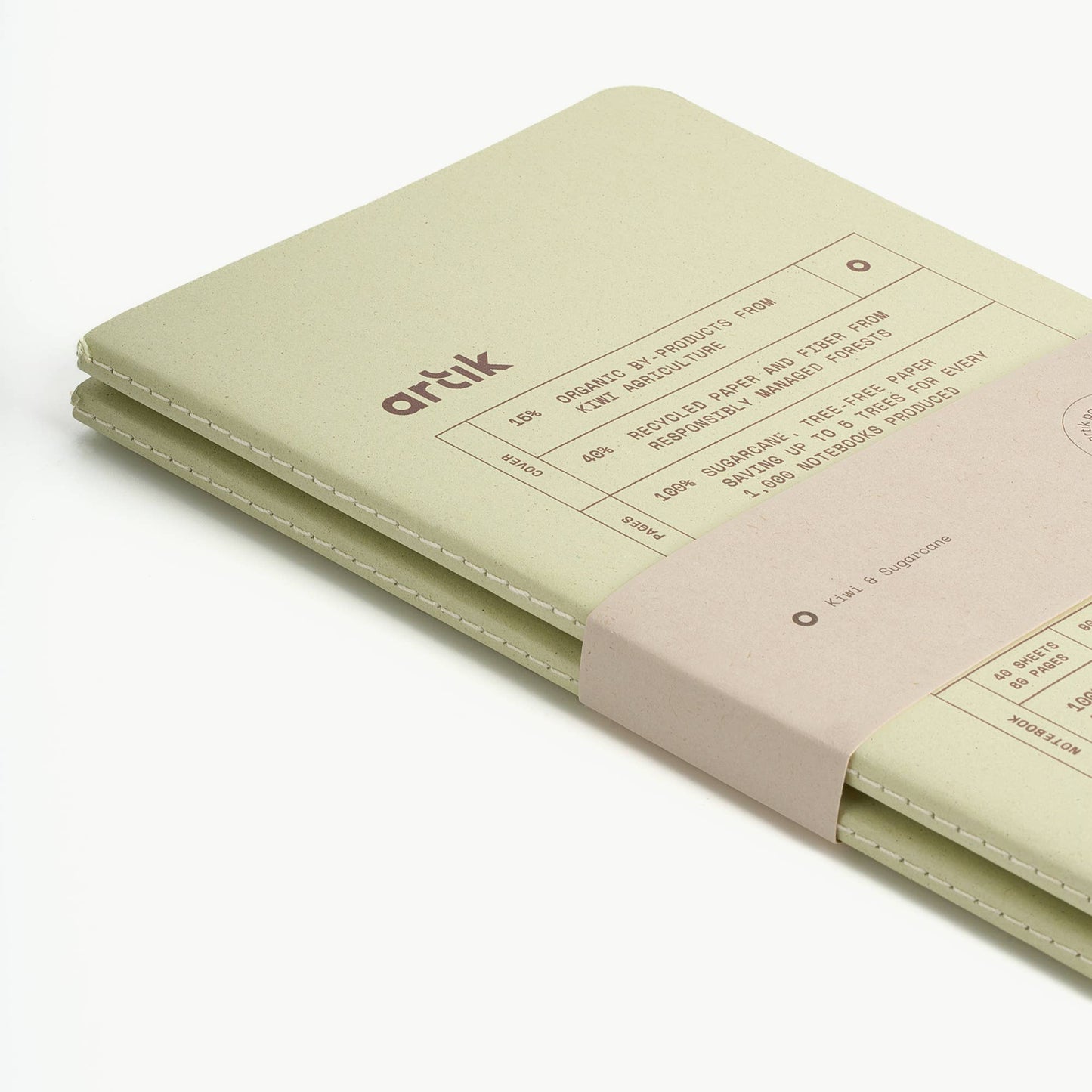 Artik Pack Of 2 Singer Sewn Notebooks | Ruled | Kiwi