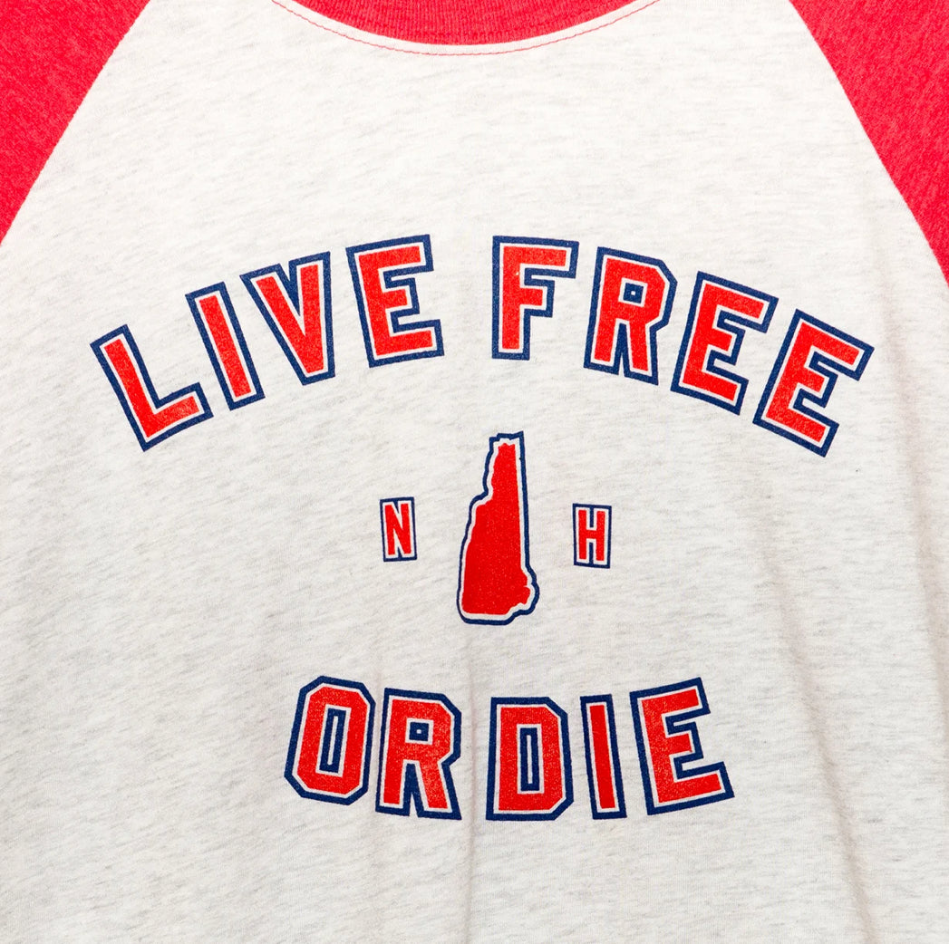 Baseball “Live Free or Die” Tee