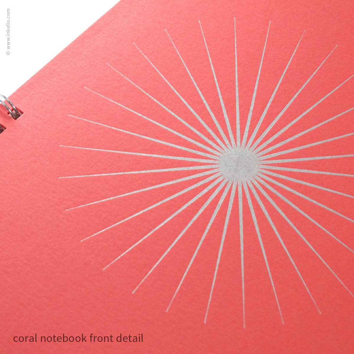 Big Burst Spiral Notebook with Coral Cover and Silver Ink