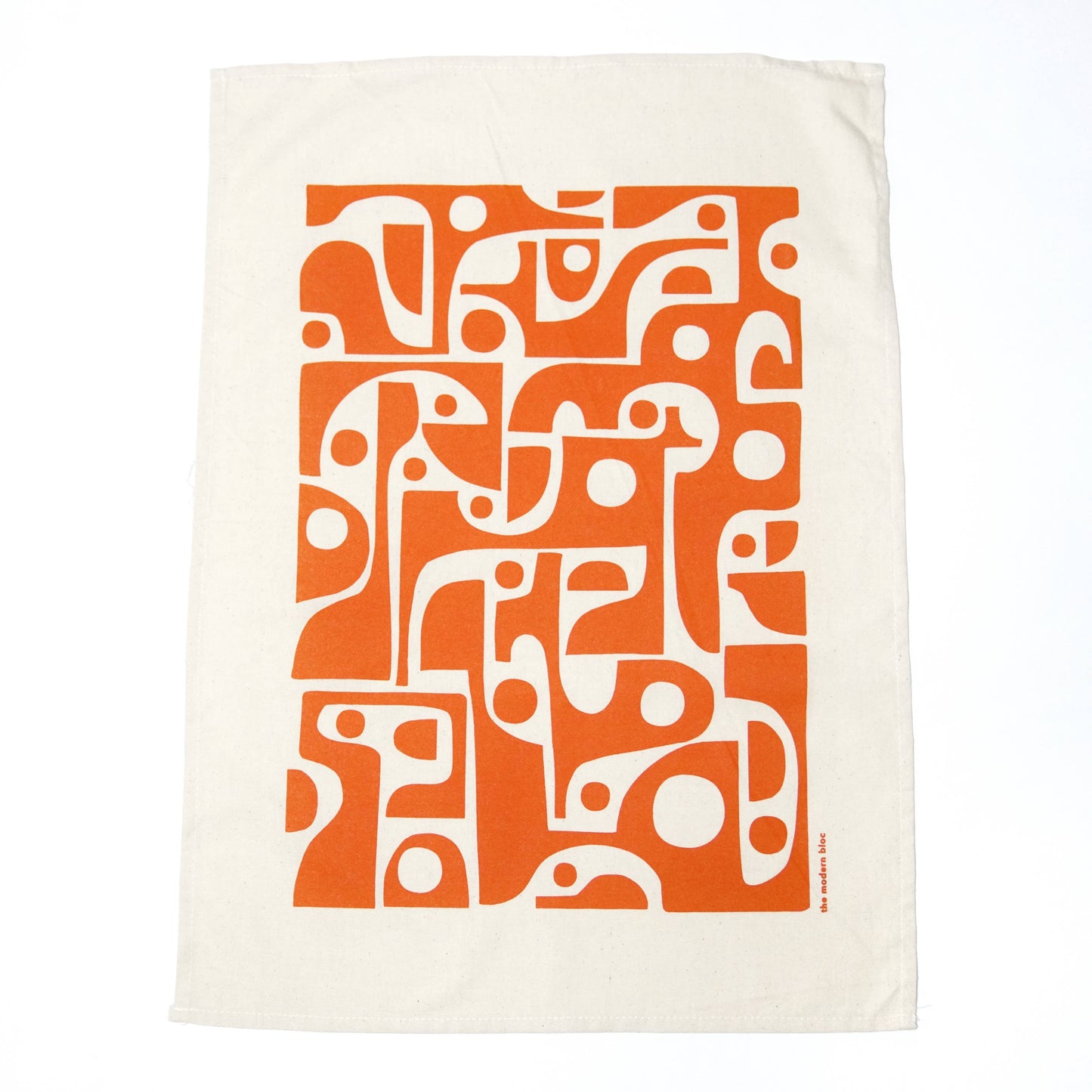 Mid Century Shapes - Screen-Printed Cotton Natural Tea Towel
