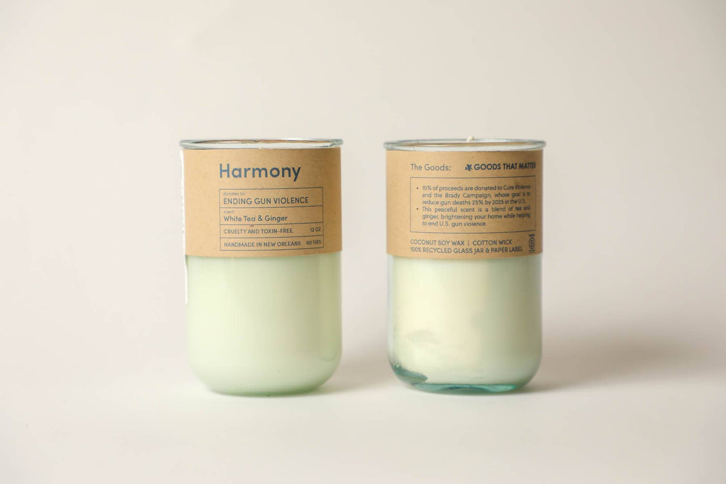 Harmony, Tea & Ginger Candle, End Gun Violence, Eco Friendly Soy