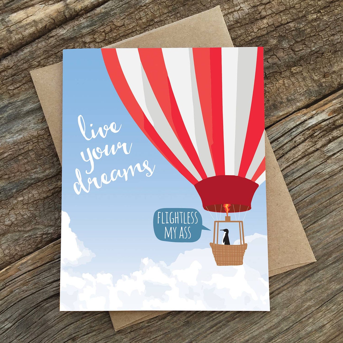 Live Your Dream Penguin Card