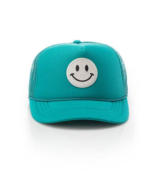 Kids Glitter Smiley Face Trucker Hat