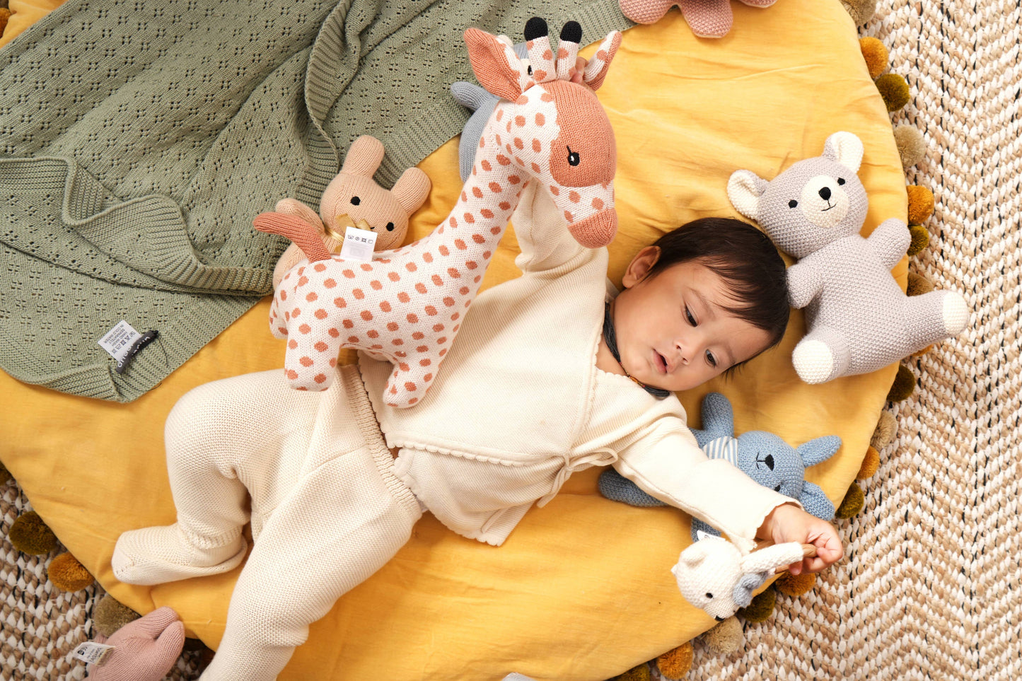 100% Handmade Cotton Knitted Soft Spotty Plush Toy/Soft Toys