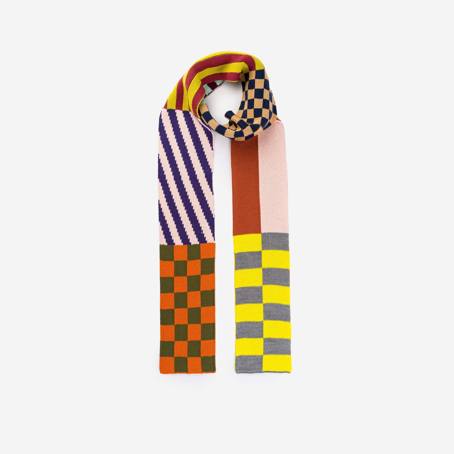 Colorful checkered scarf on a white background