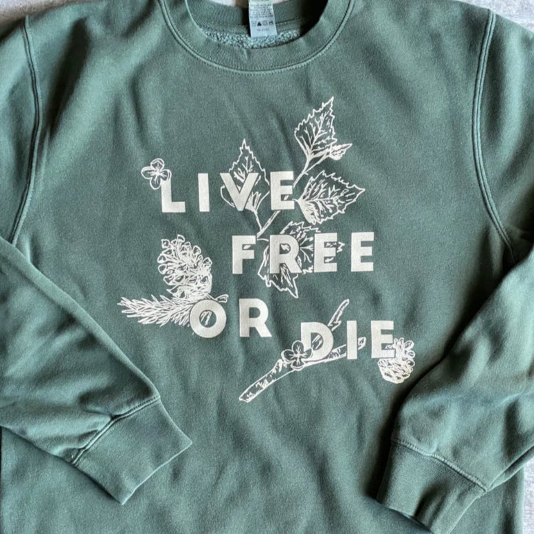 Botanical Live Free or Die Crewneck Sweatshirt