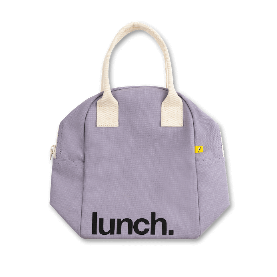 Zipper Lunch Bag - ‘Lunch’ Lavender