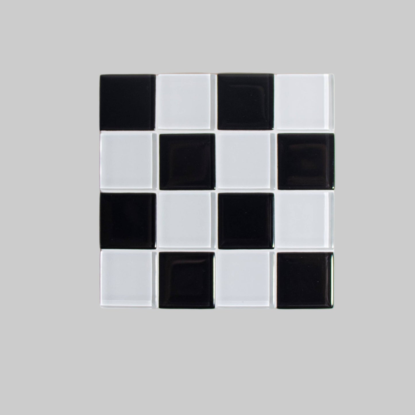 Checkered Glass Tile Coaster