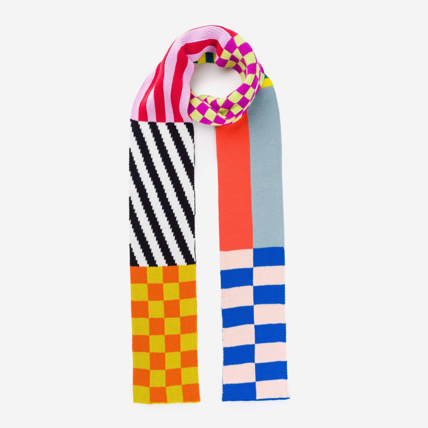 Colorful patterned scarf on a white background