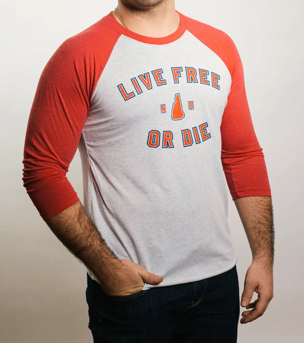 Baseball “Live Free or Die” Tee