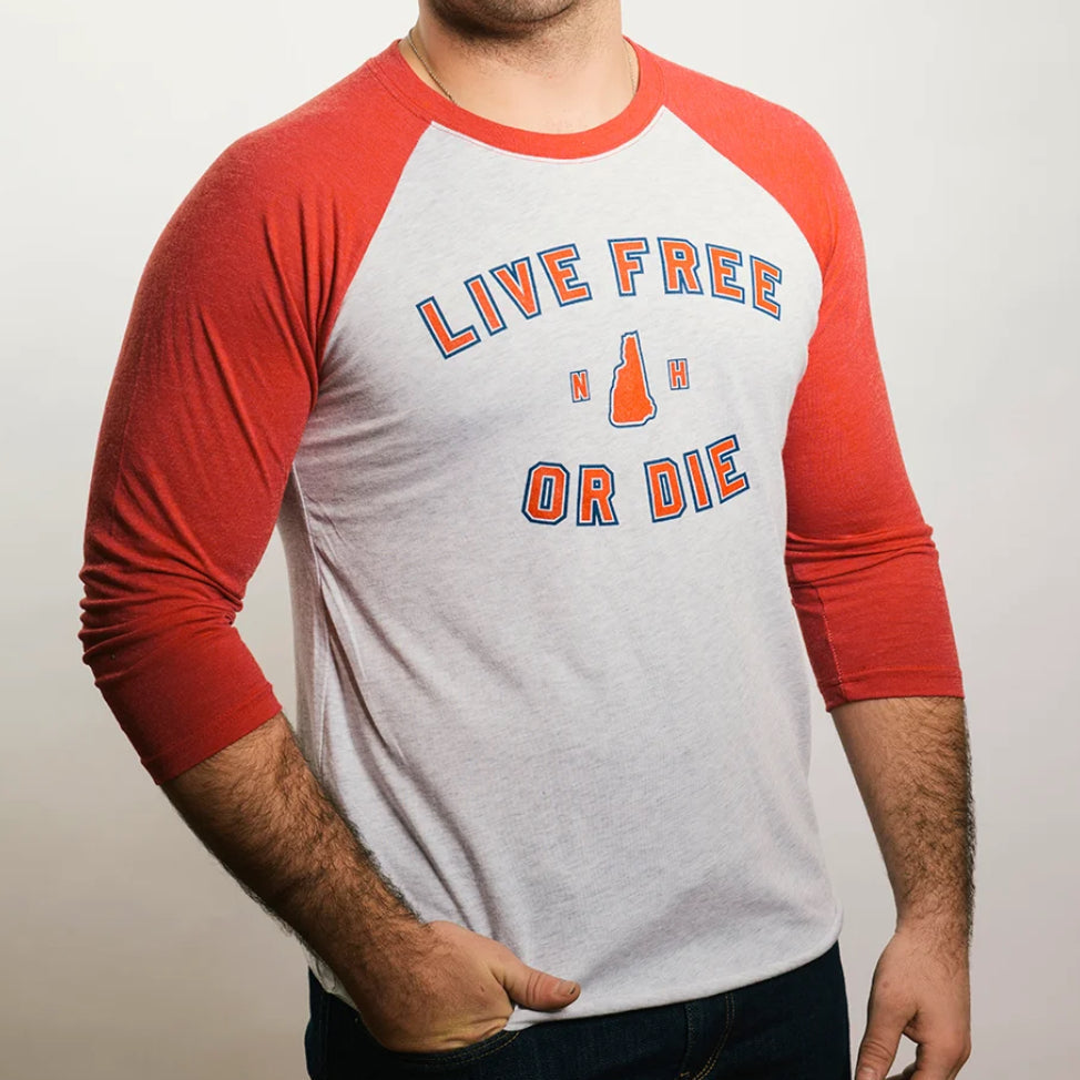 Baseball “Live Free or Die” Tee