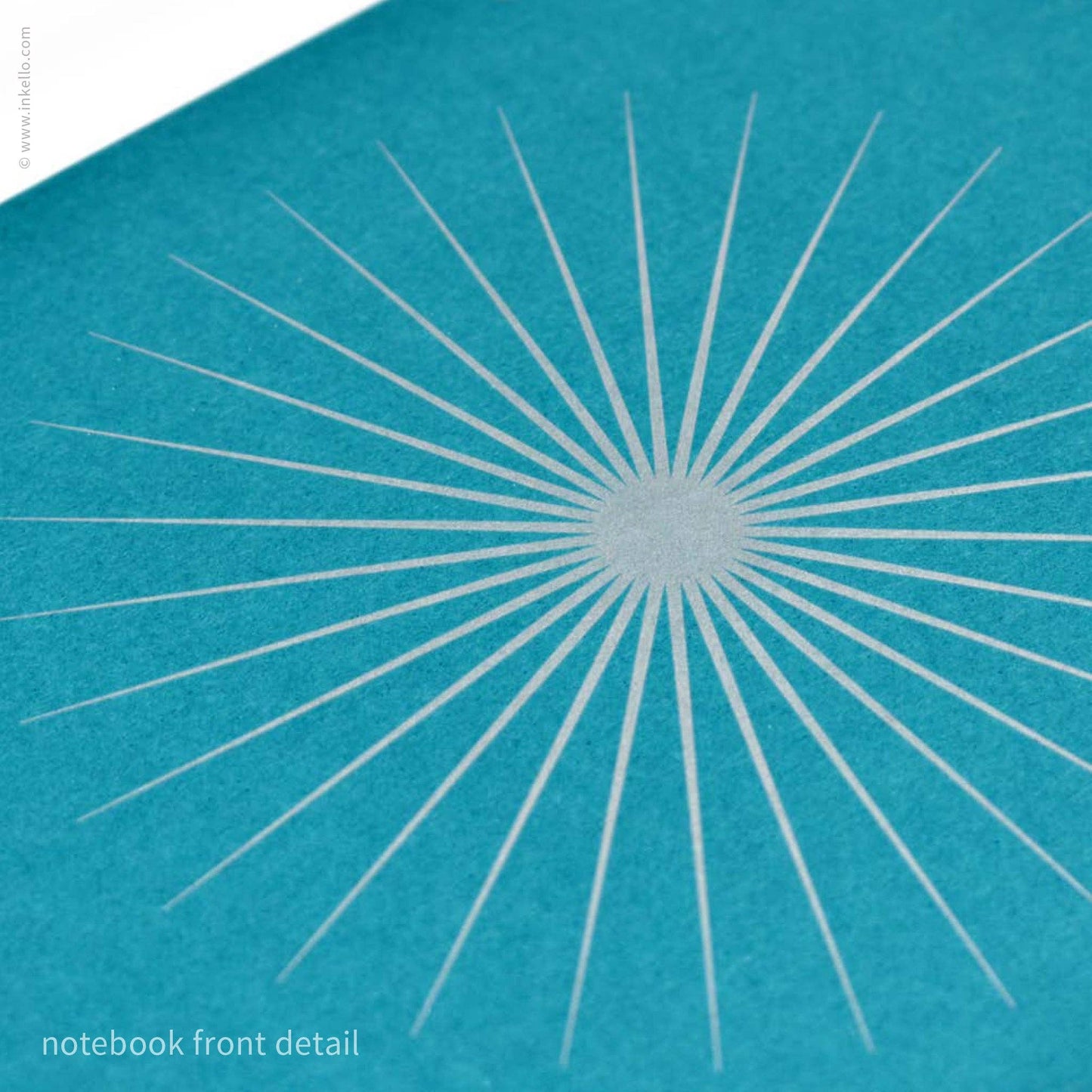 Big Burst Spiral Notebook with Teal Cover + Silver Ink