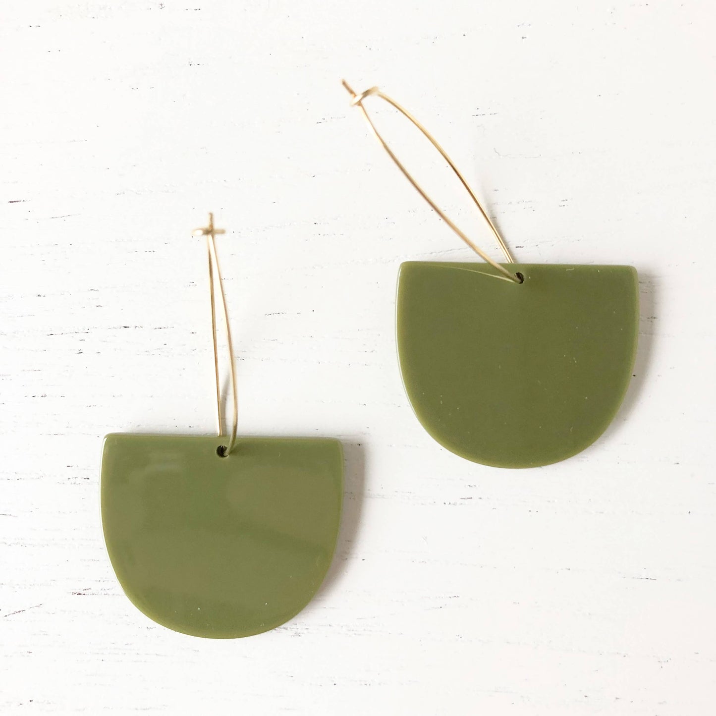 The Modern Army Green Tortoise Earrings