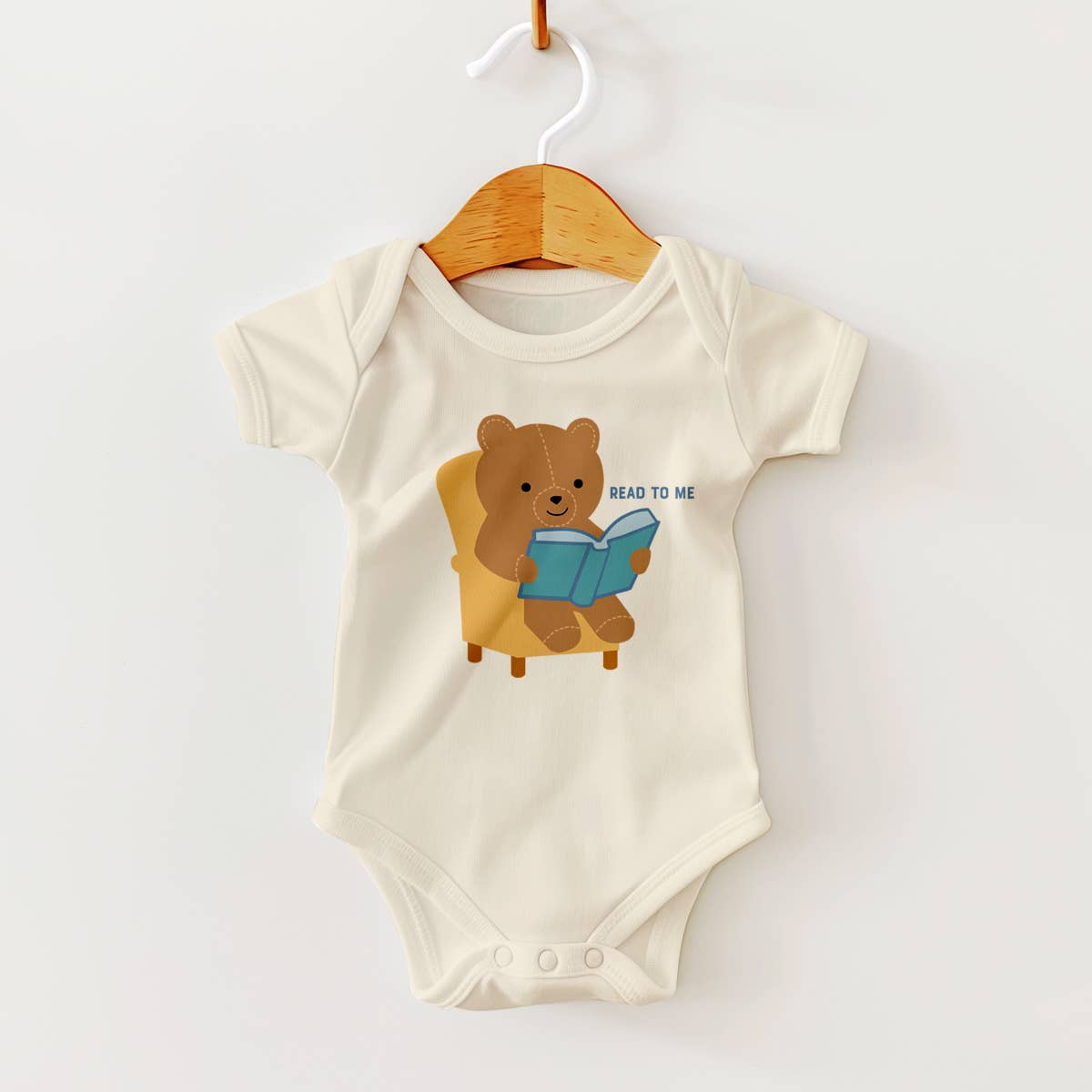 Read Me a Book Teddy Bear Baby Bodysuit