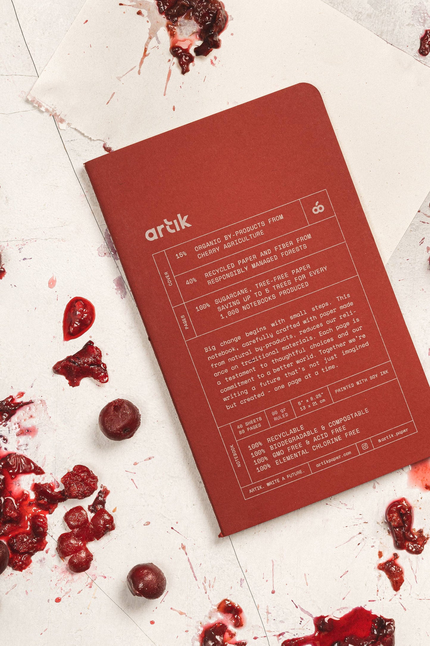 Artik Pack Of 2 Singer Sewn Notebooks | Ruled | Cherry