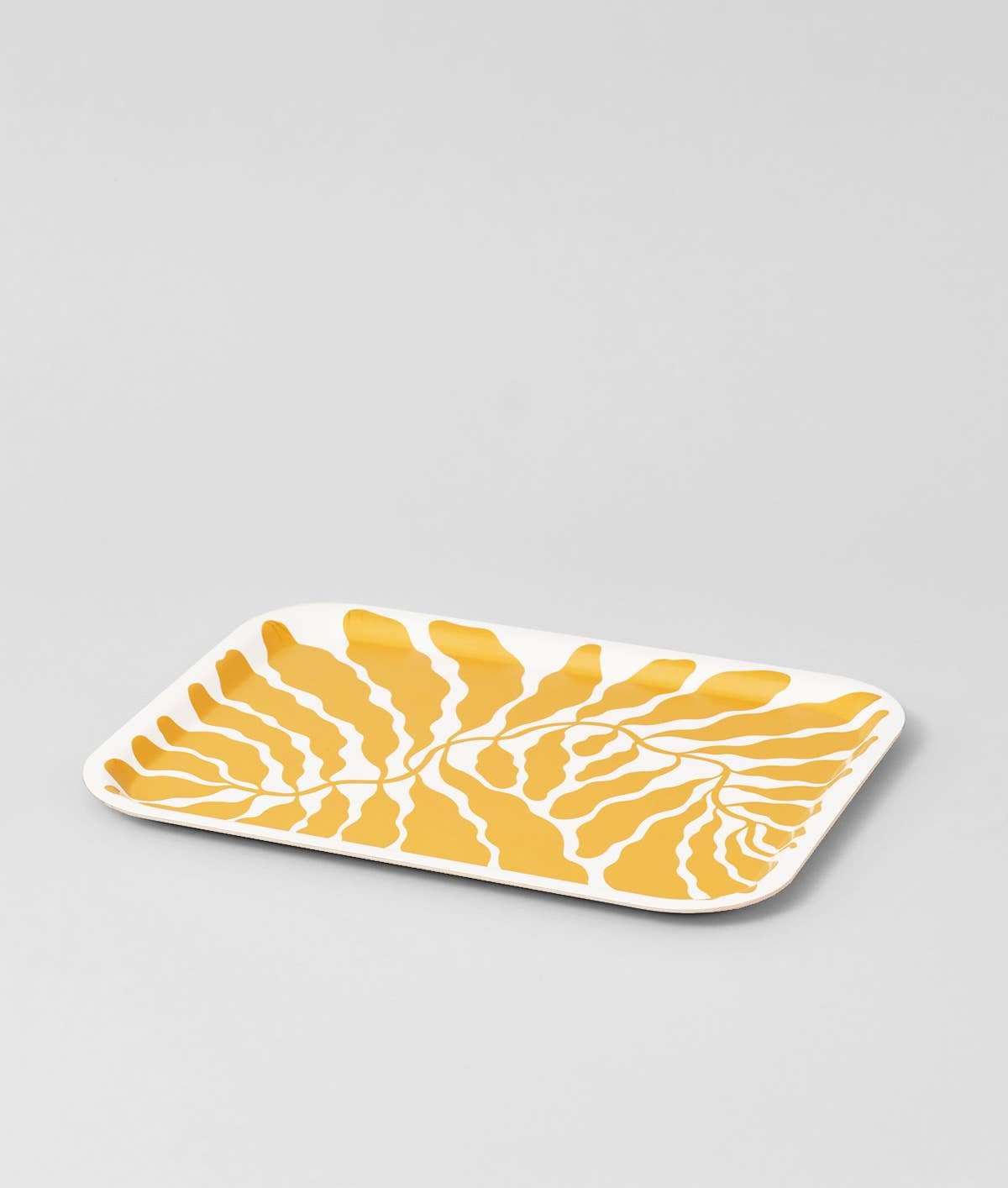 Yellow Leaves Rectangle Birch Serving Tray