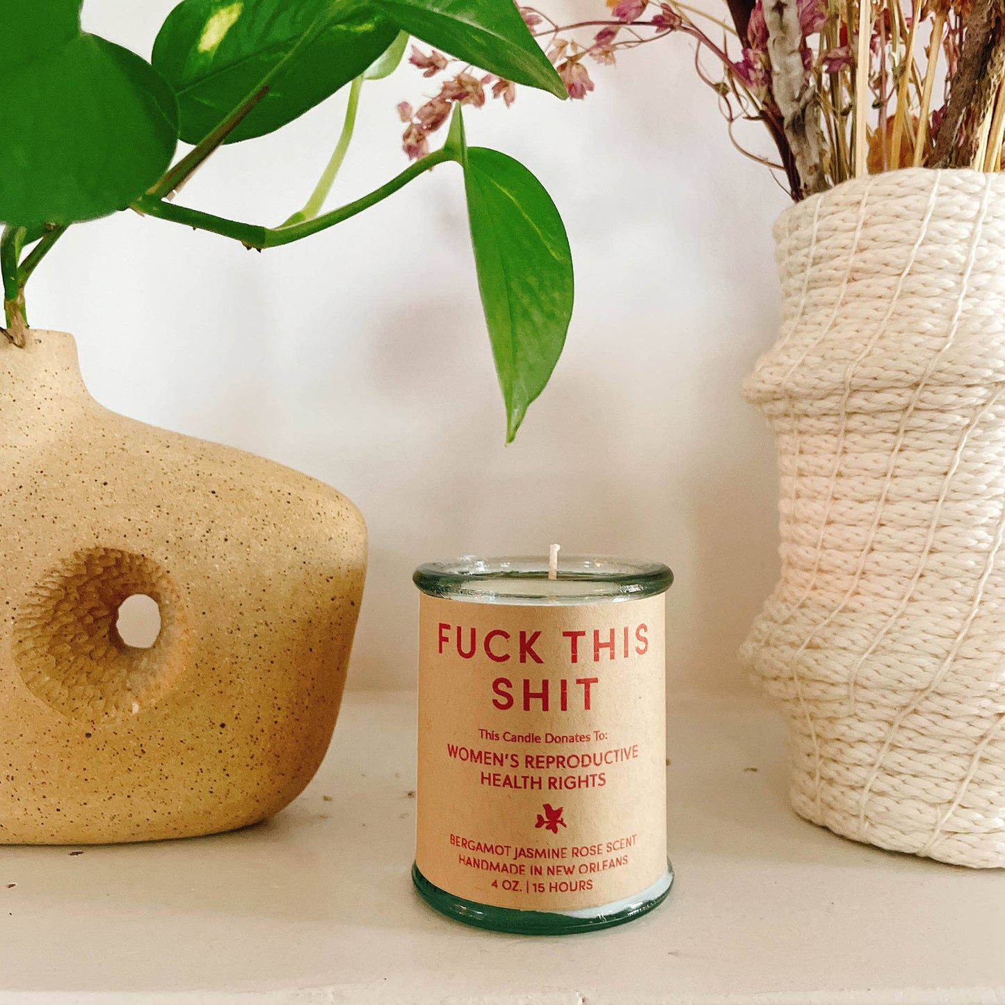 F*CK THIS SHIT, Women's Health, Bergamot Jasmine Rose Candle