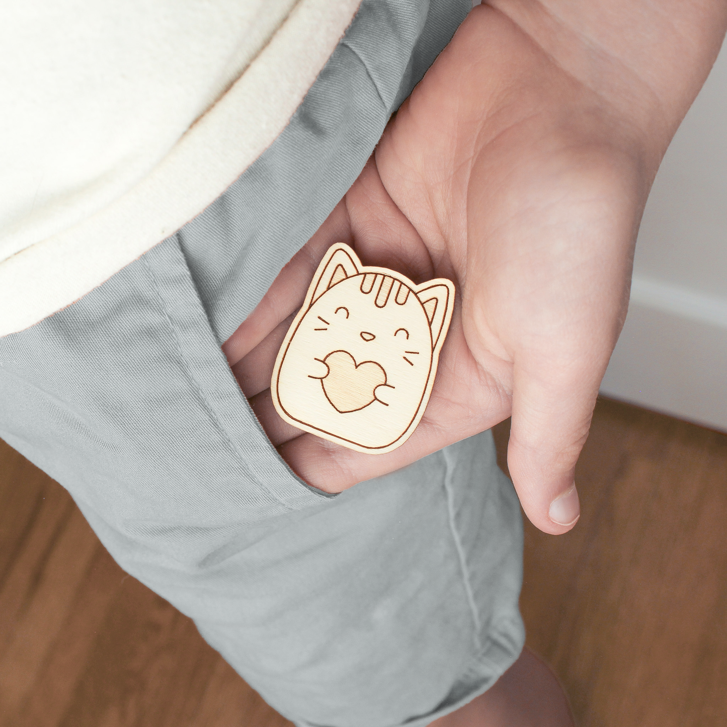 Wooden Pocket Hug, Panda. Thinking of You Gift