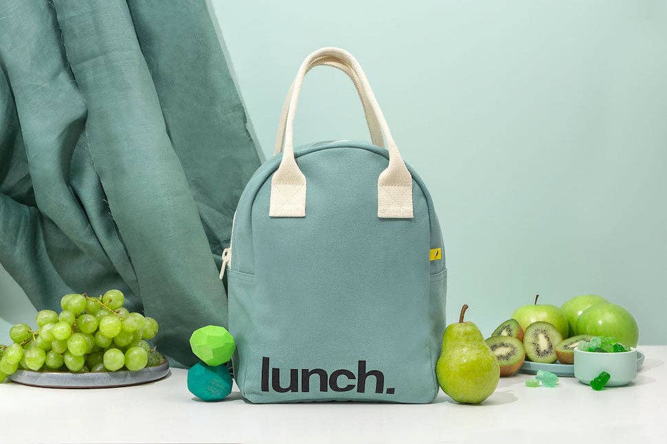 Zipper Lunch Bag - ‘Lunch’ Teal
