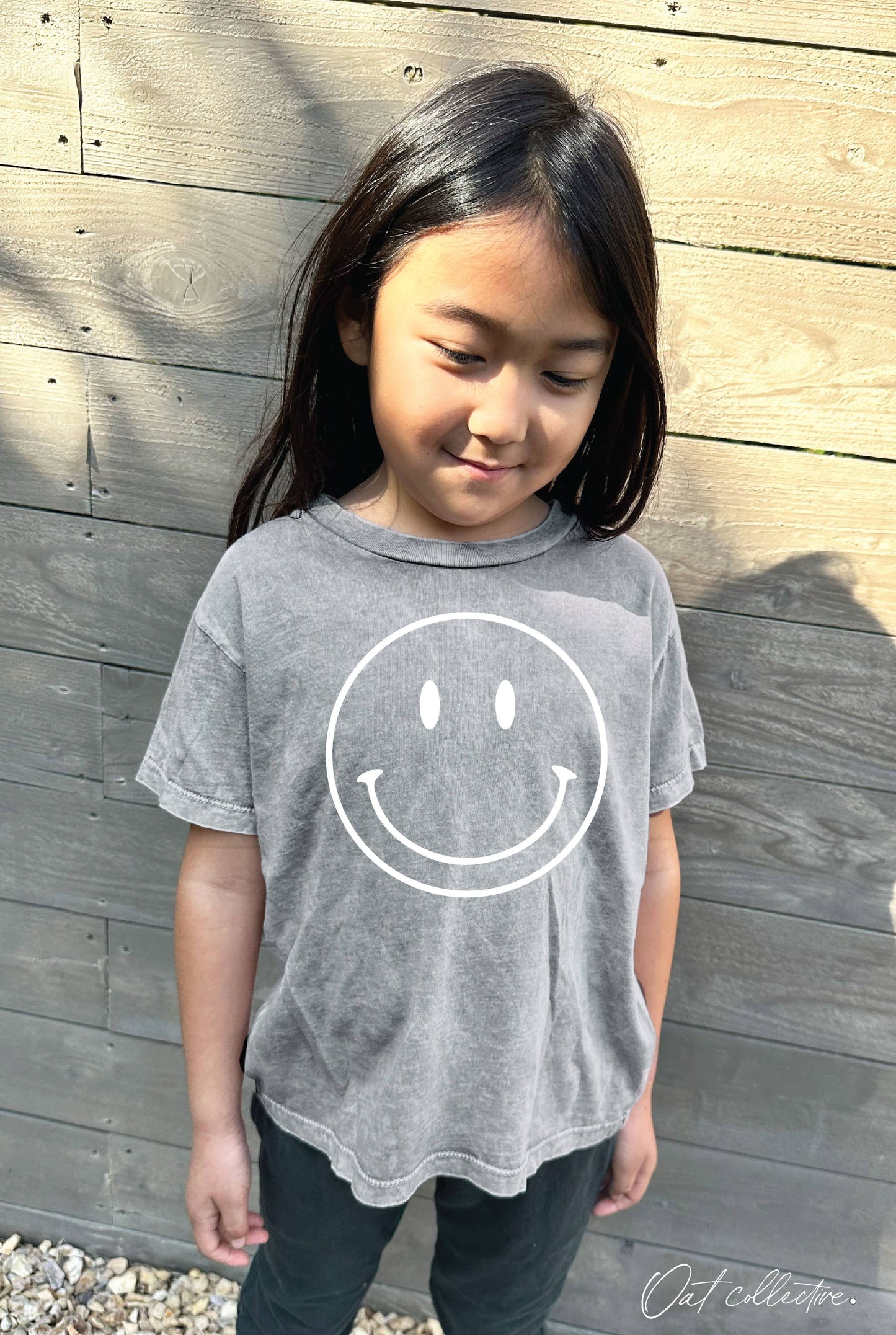 SMILEY FACE Toddler Washed Graphic Top