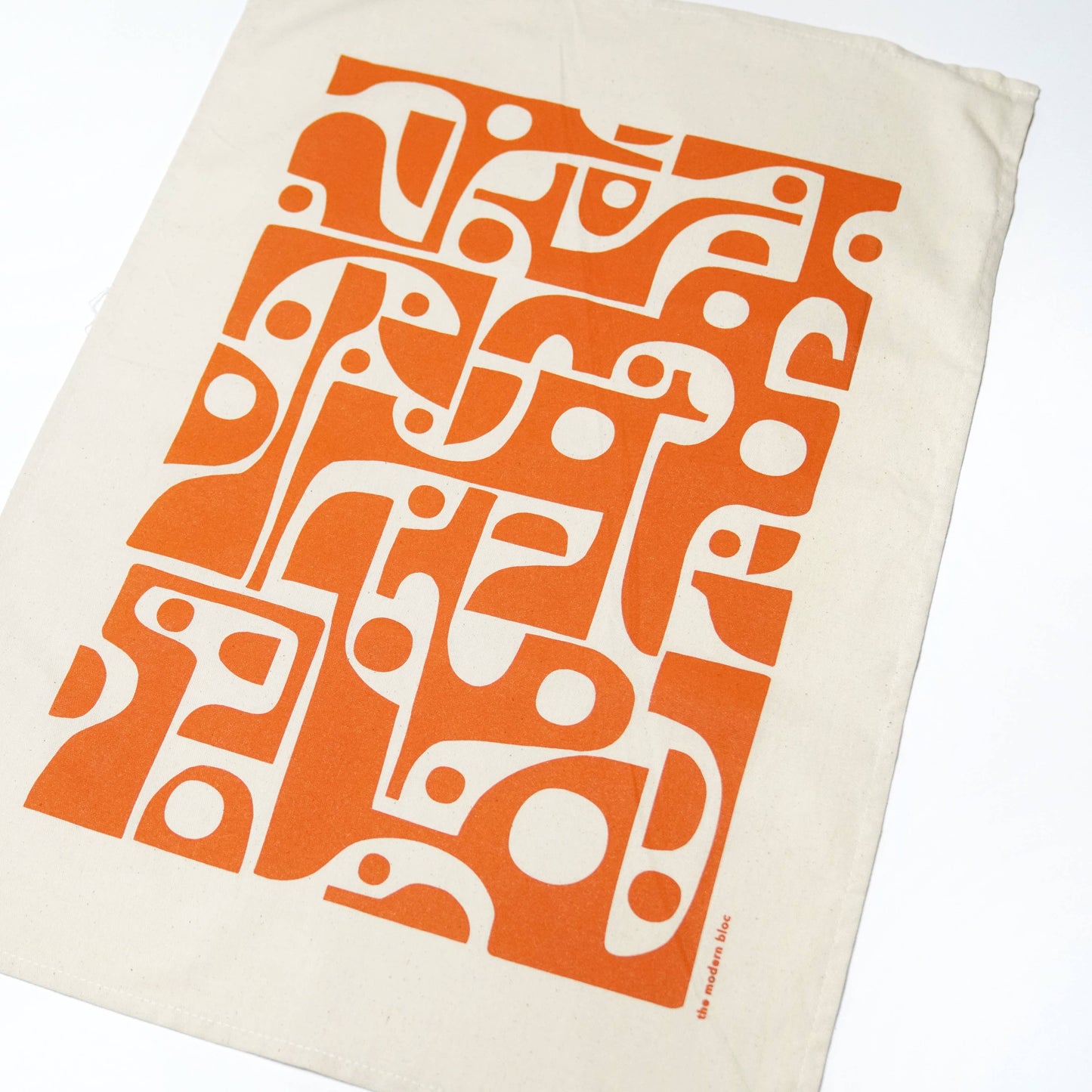Mid Century Shapes - Screen-Printed Cotton Natural Tea Towel