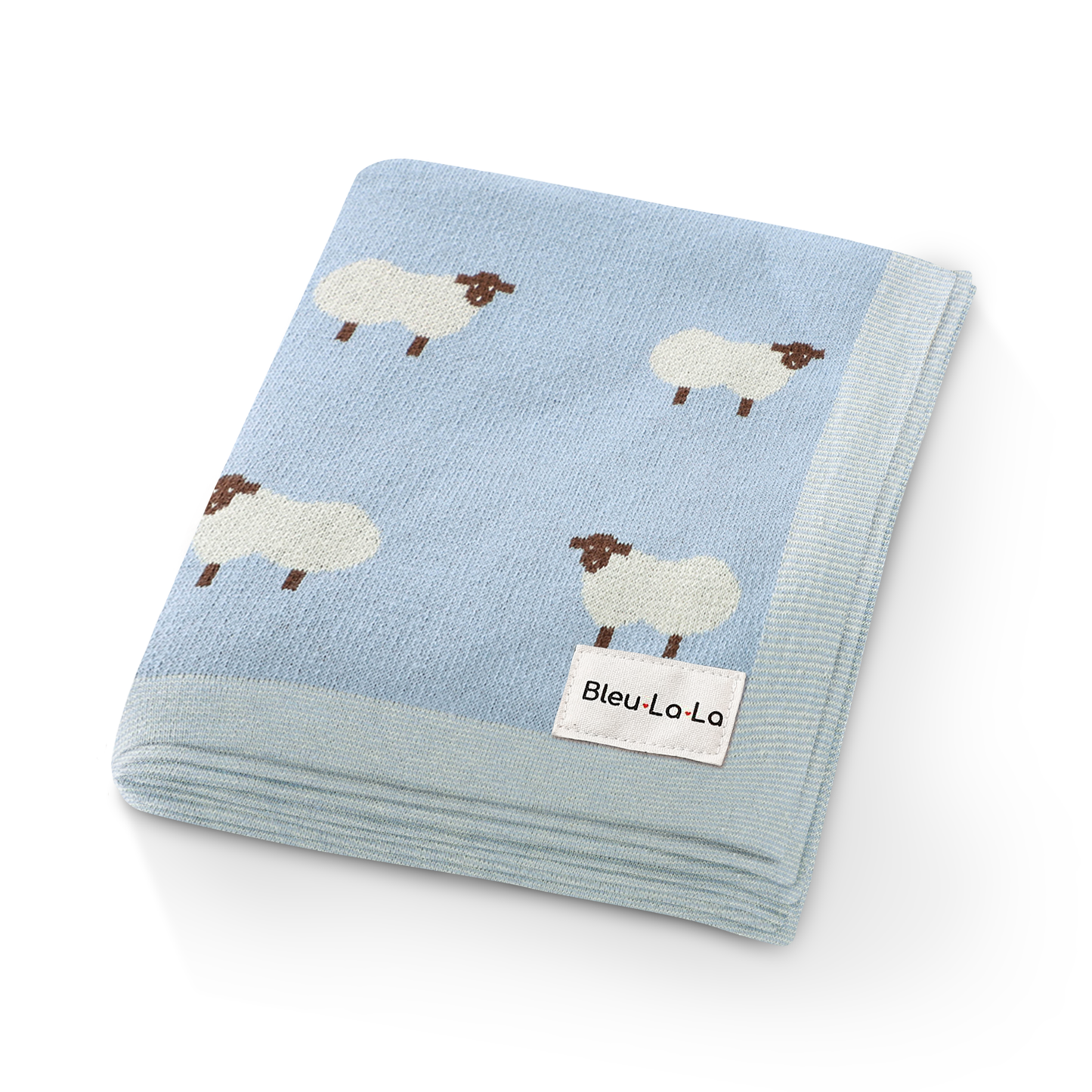 100% Luxury Cotton Receiving Swaddle Baby Blanket - Sheep