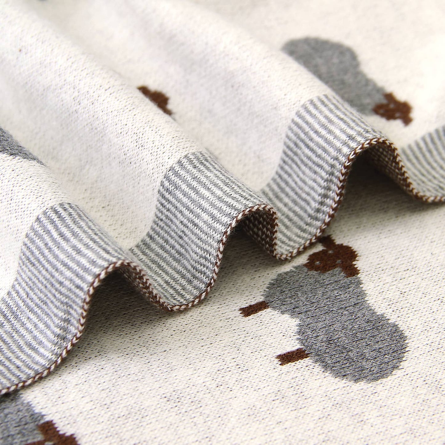 100% Luxury Cotton Receiving Swaddle Baby Blanket - Sheep