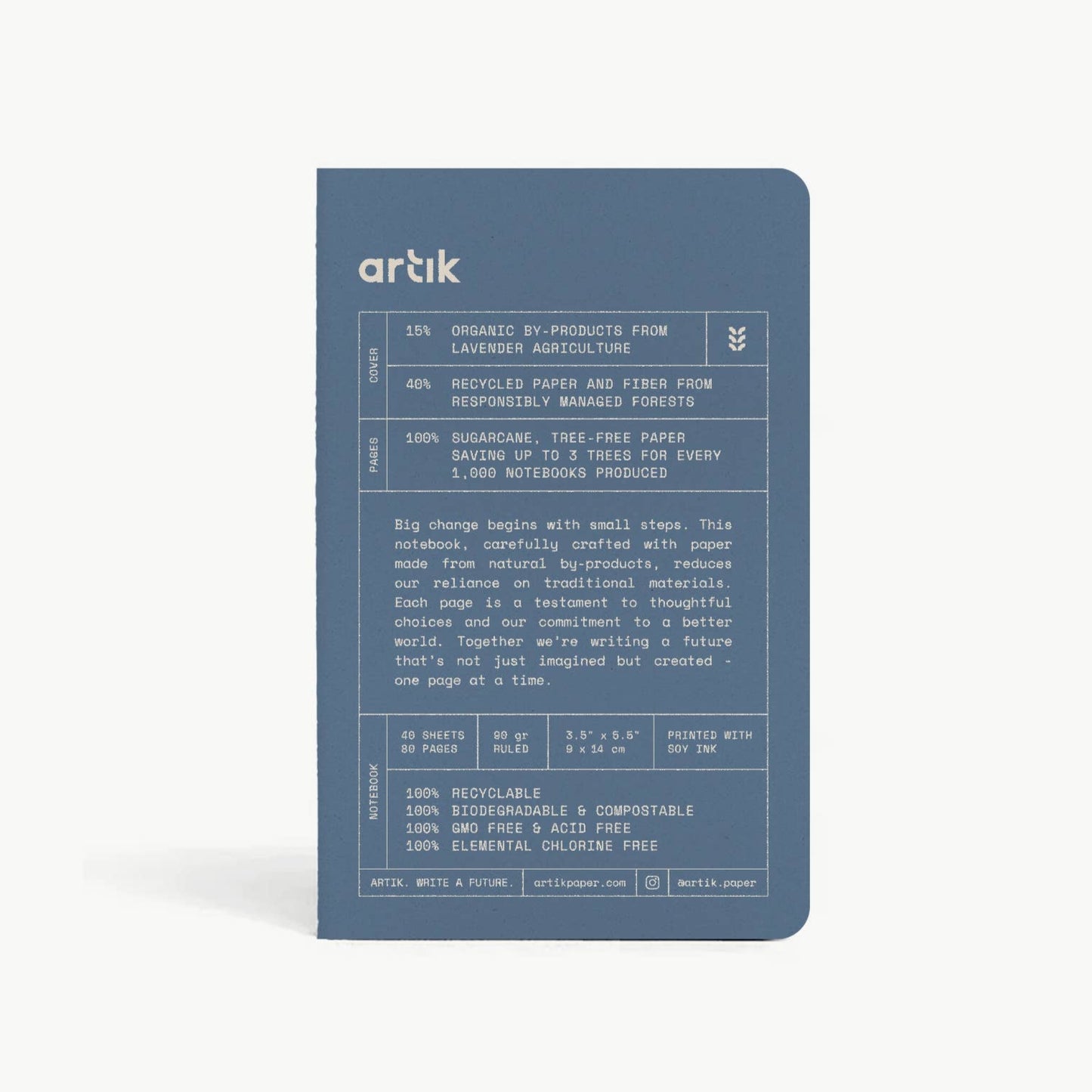 Artik Pack Of 3 Pocket Singer Sewn Notebooks Ruled Lavender