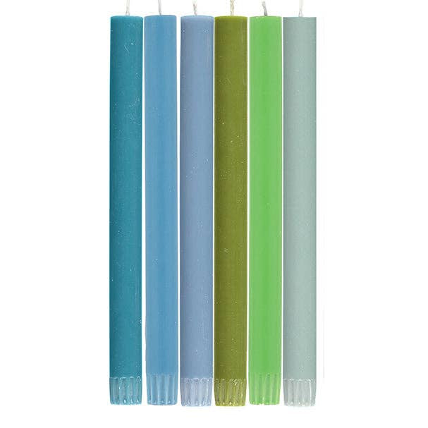 Mixed Rainbow 'Cool Colours' Eco Candles, Box of 6