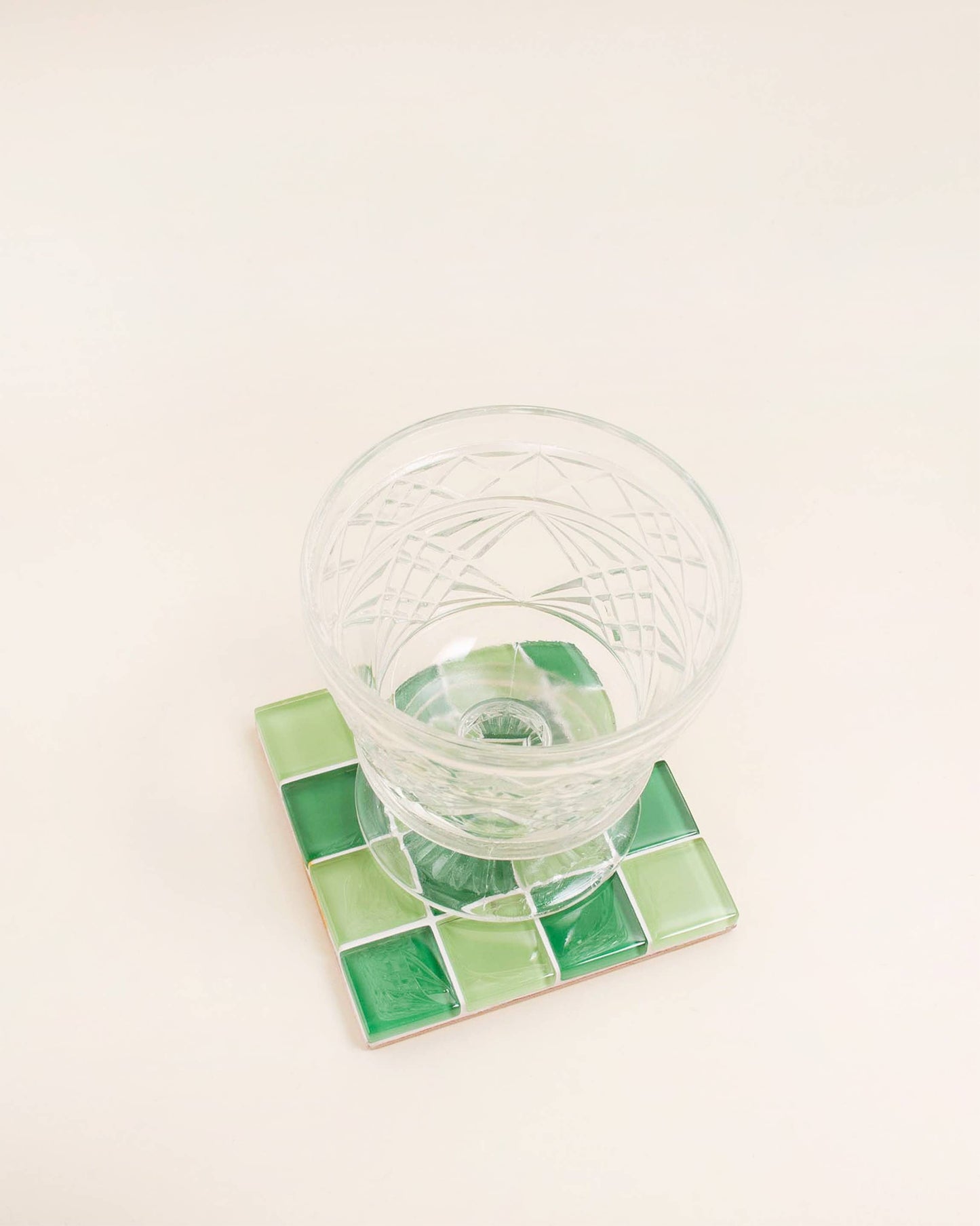GLASS TILE COASTER - Green Appleo
