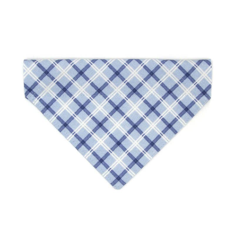 "Skye" - Blue Plaid Bandana for Cat + Small Dog
