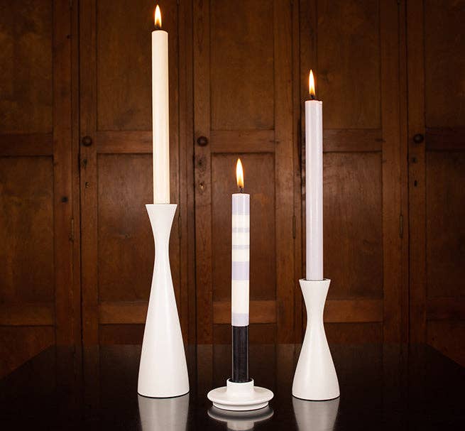 Medium Pearl White Candle Holder