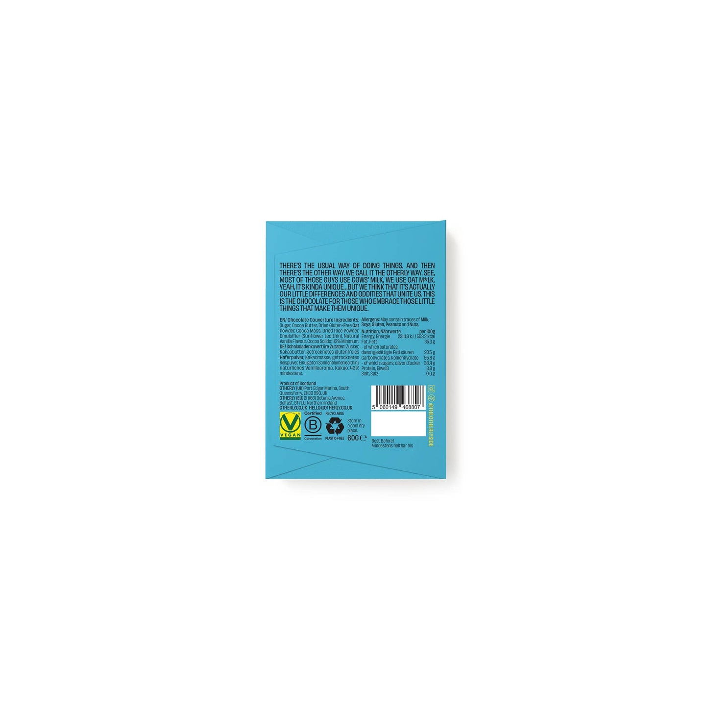 Plain Oatm*lk Chocolate Bar 60g | Vegan | Creamy