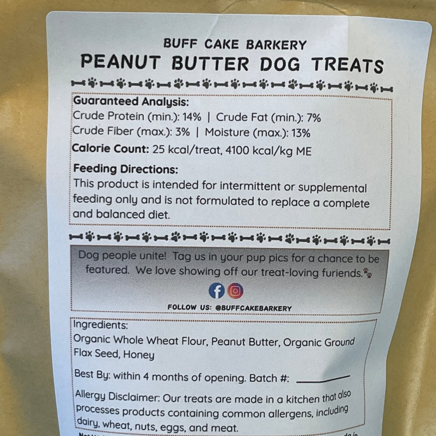 Buff Cake Barkery- All Natural Dog Treats