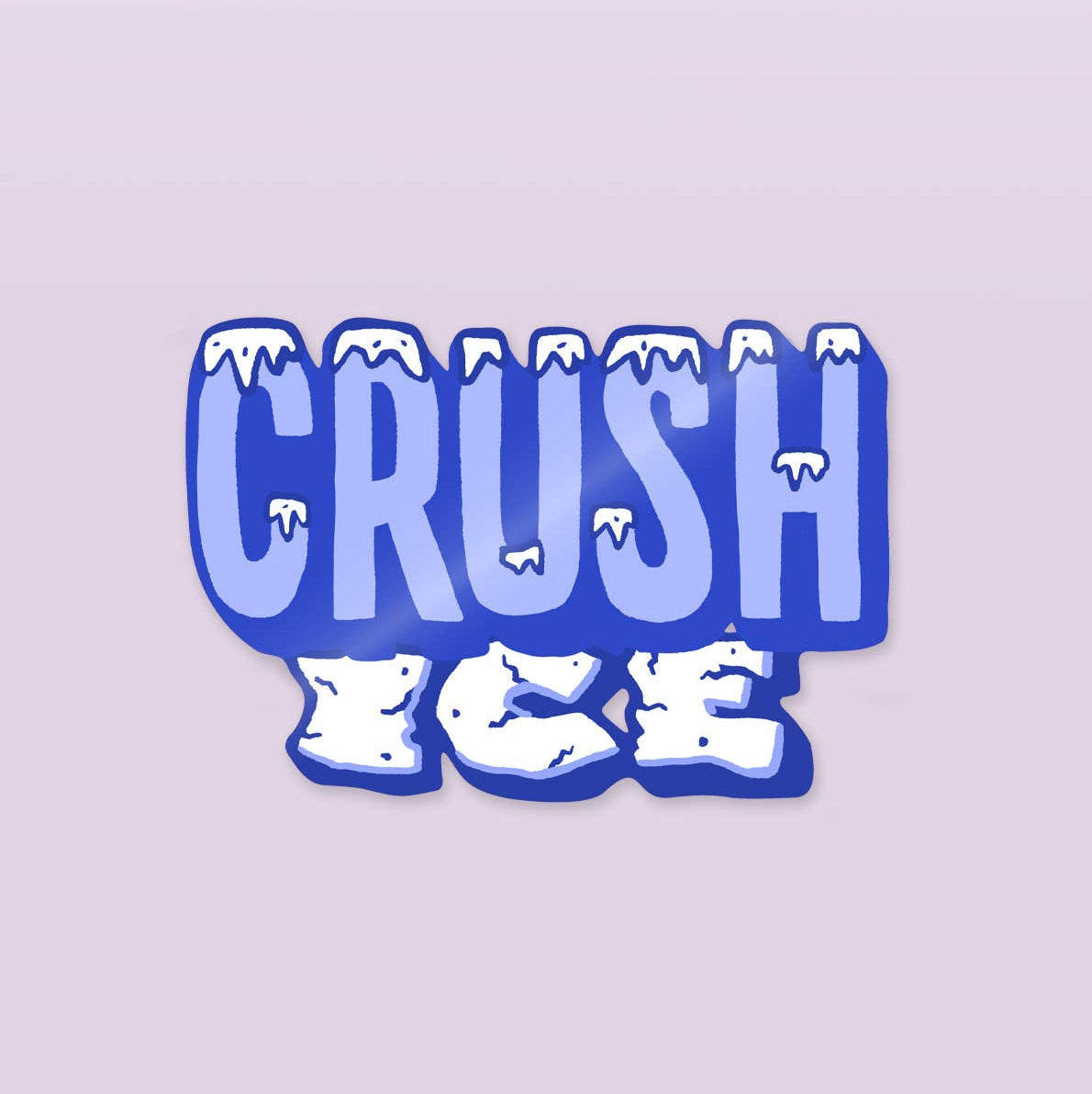 Blue 'CRUSH ICE' sticker