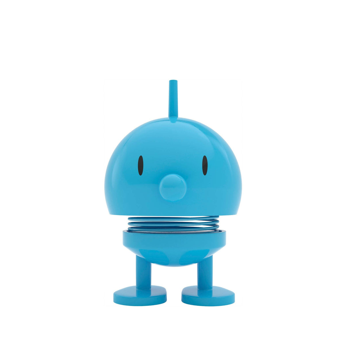 Blue robot toy on a white background