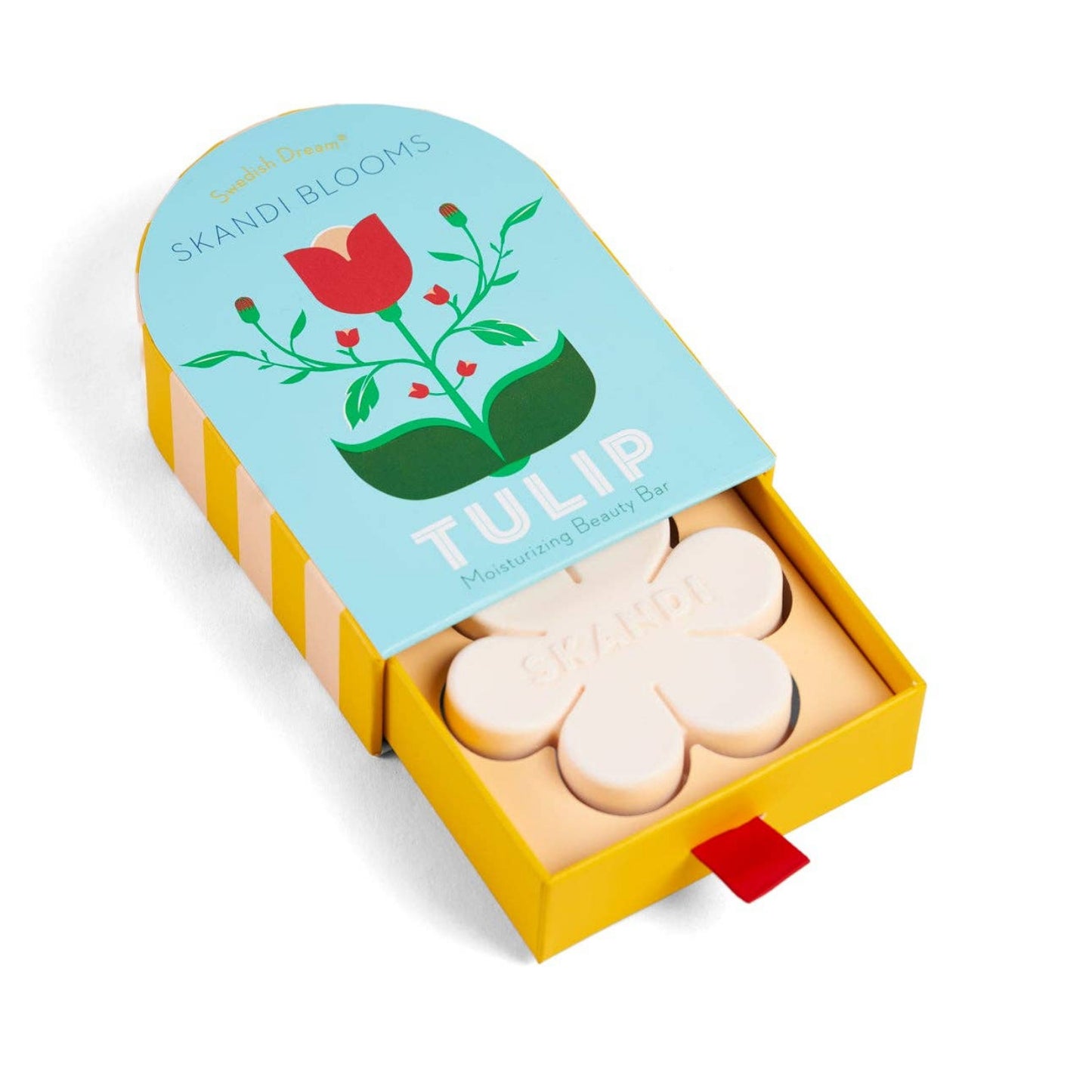 Skandi Blooms Tulip packaging with flowers inside on a white background