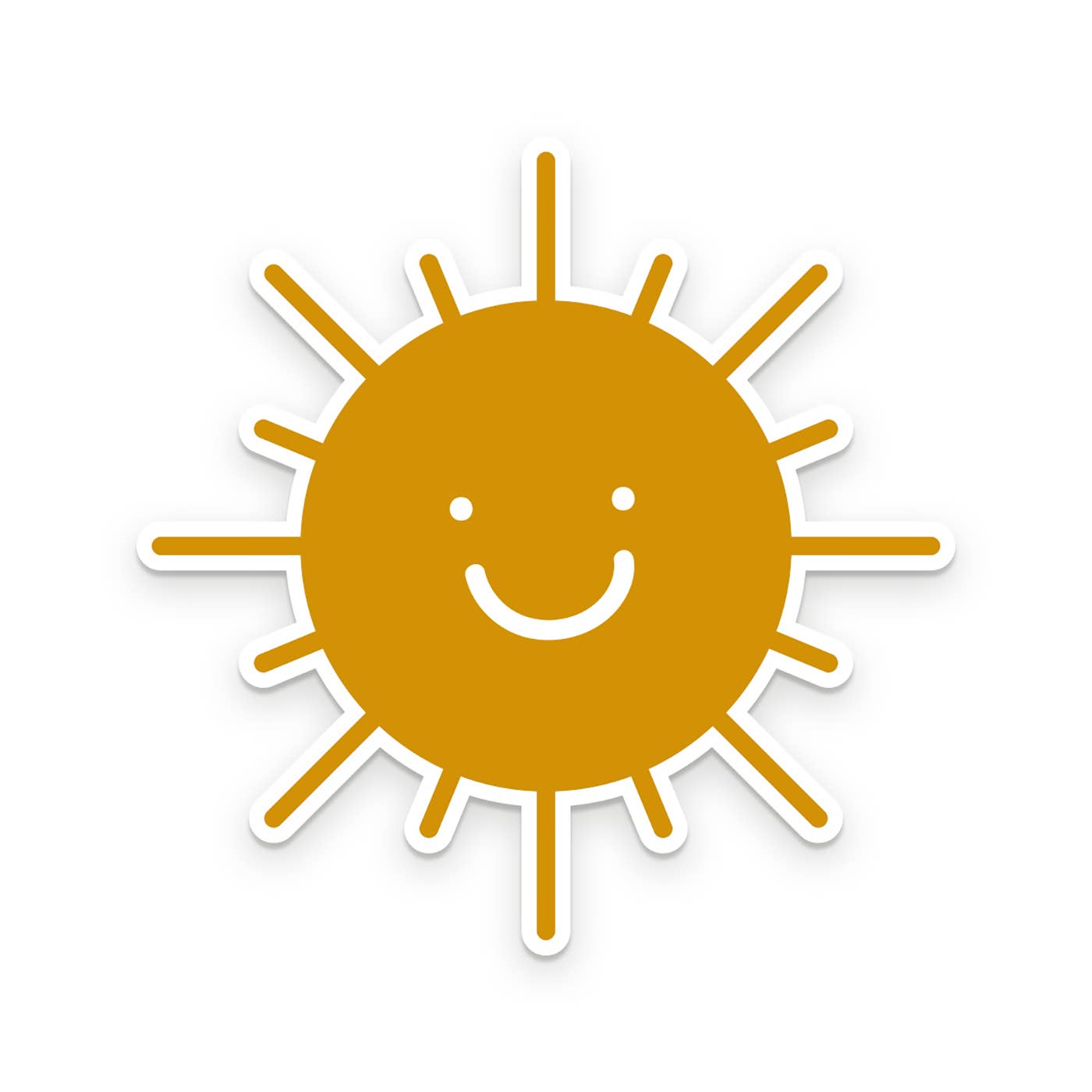 Smiling yellow sun sticker