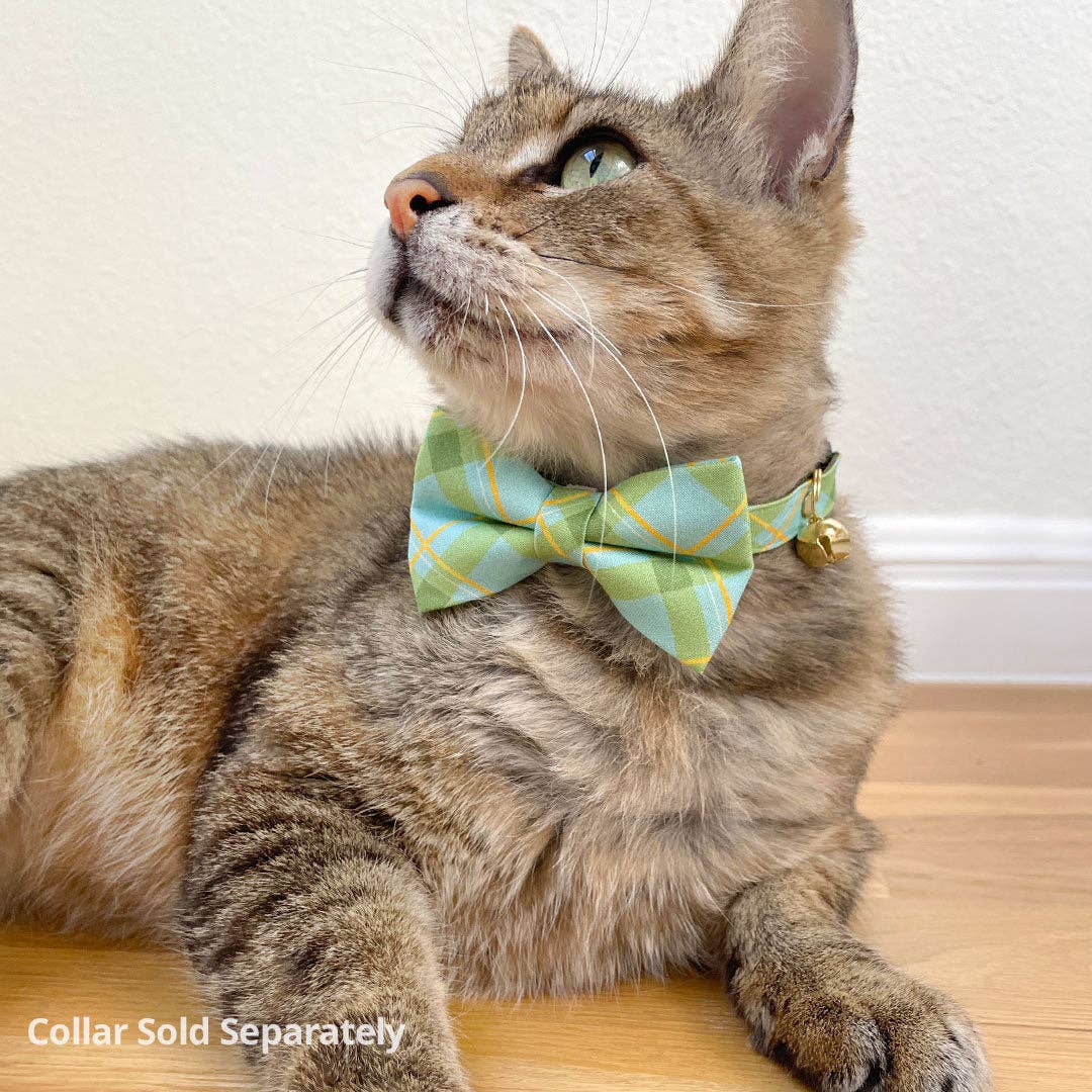 "Carmel" - Green Plaid Bow Tie For Cats & Small Dogs