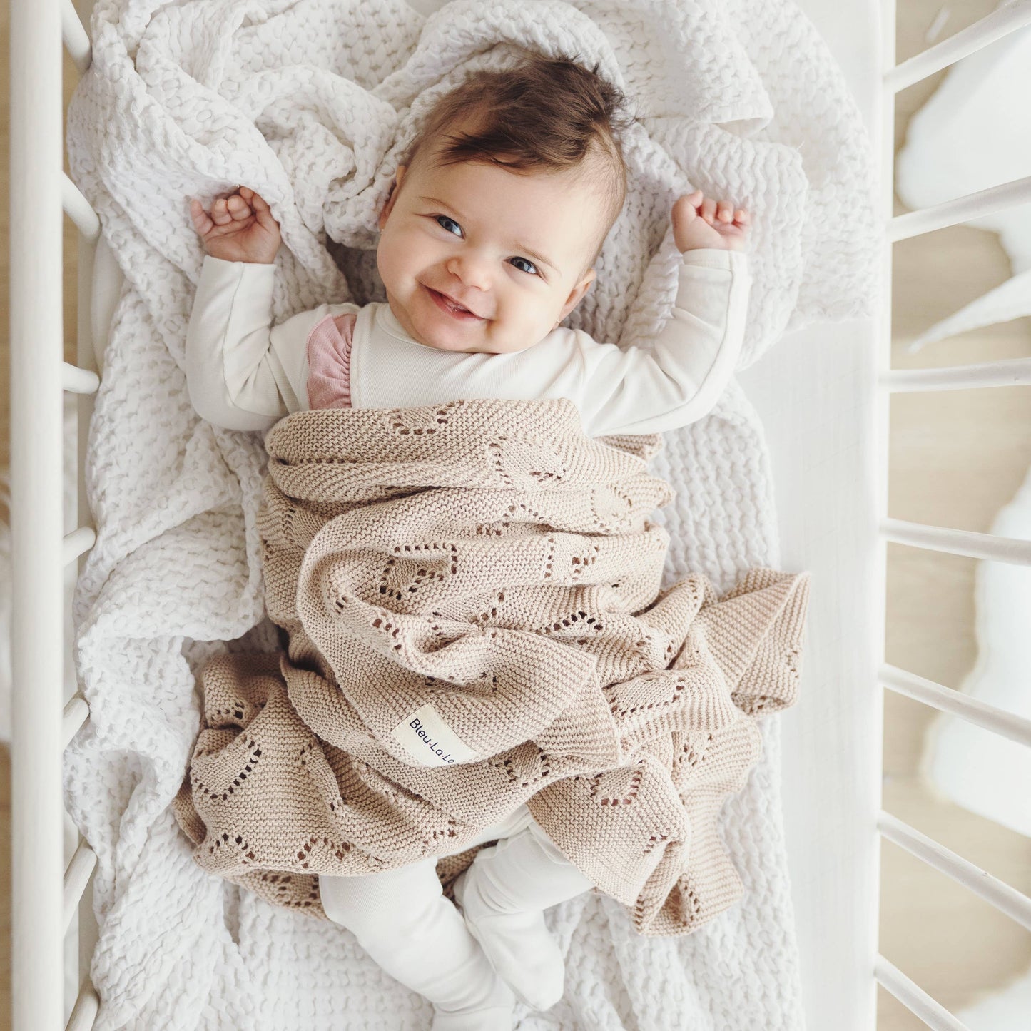 100% Luxury Cotton Receiving Swaddle Baby Blanket - Heart