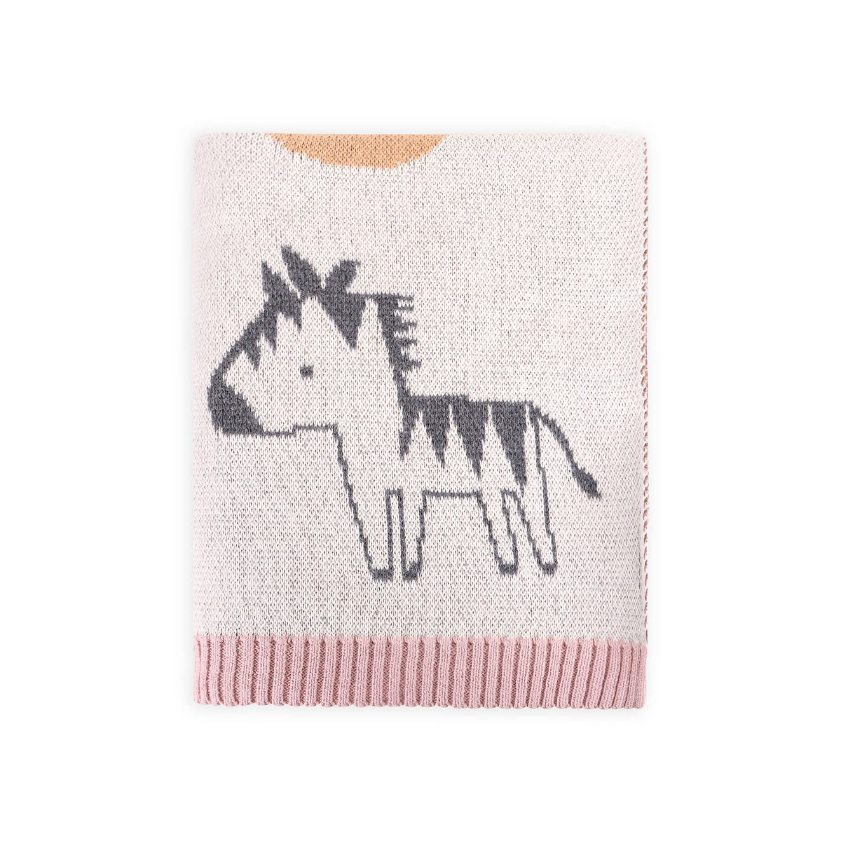 Viverano Organics | Alphabet Blush | Organic Jacquard Sweater Knit Baby Blanket