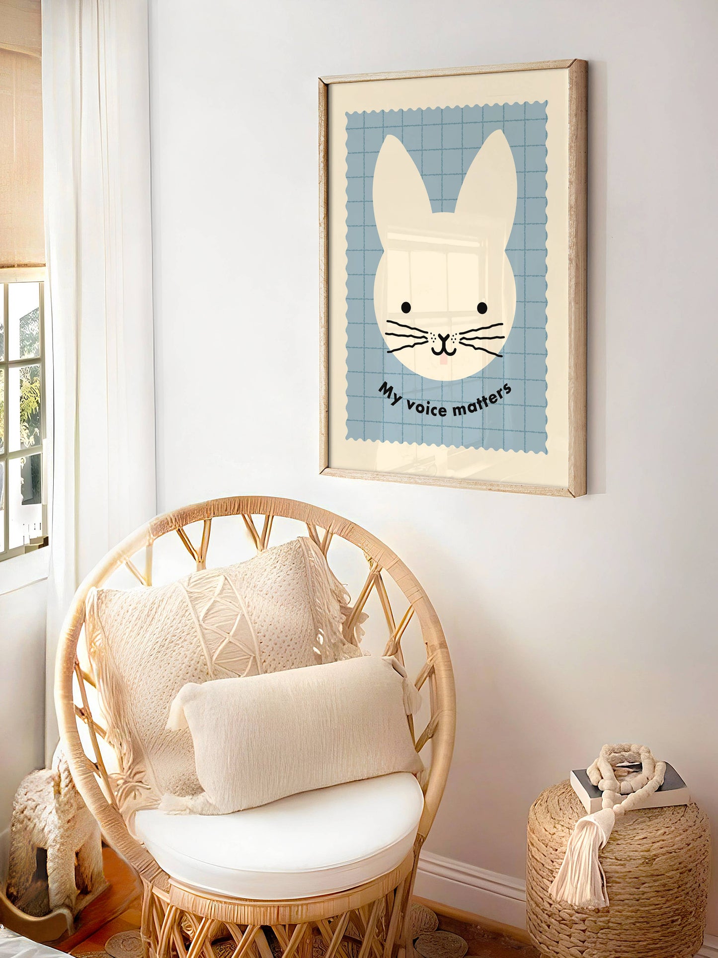 Kids Print - My Voice Matters Affirmation | Cute Bunny Art