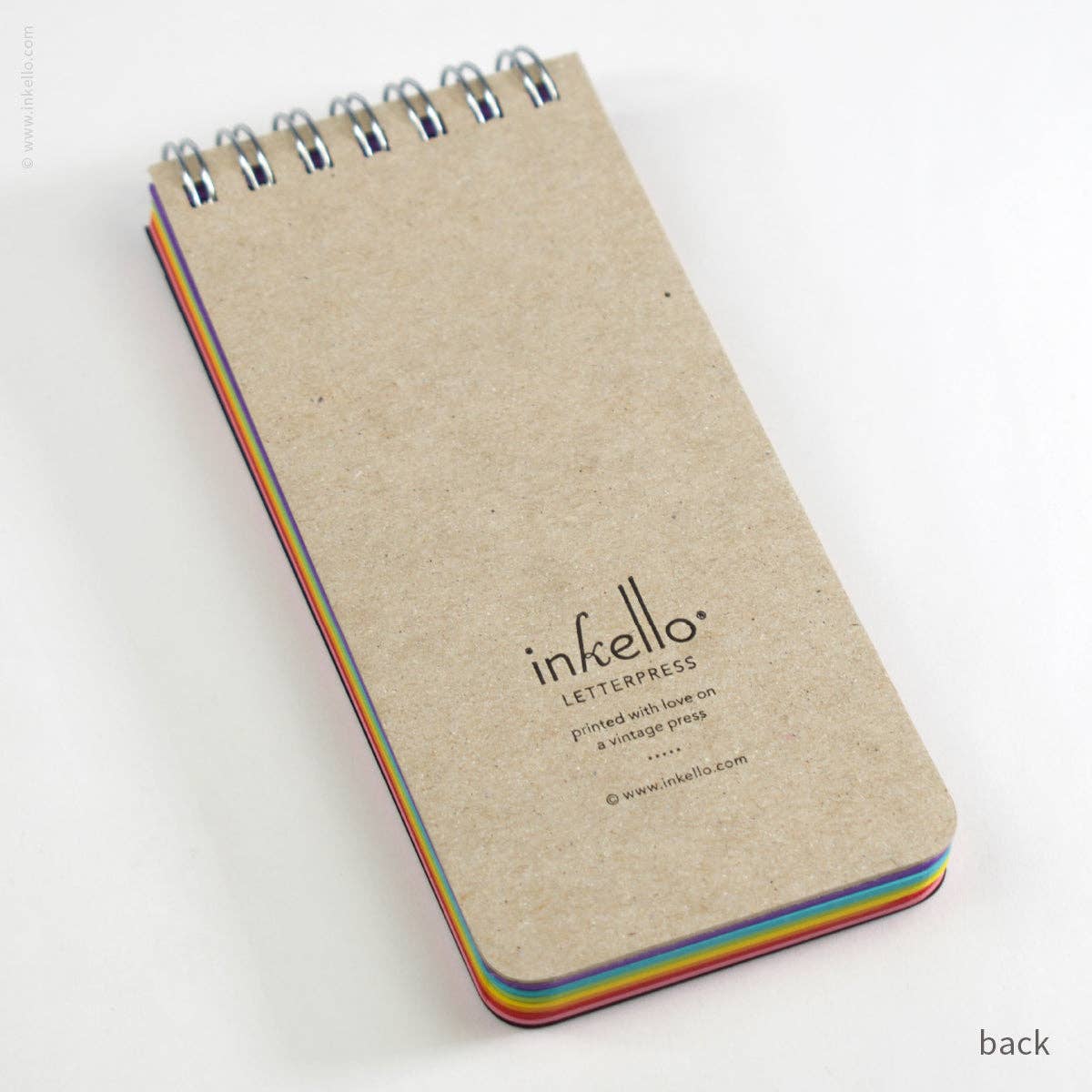 Small Black Spiral Notepad With Bursts + Rainbow Pages