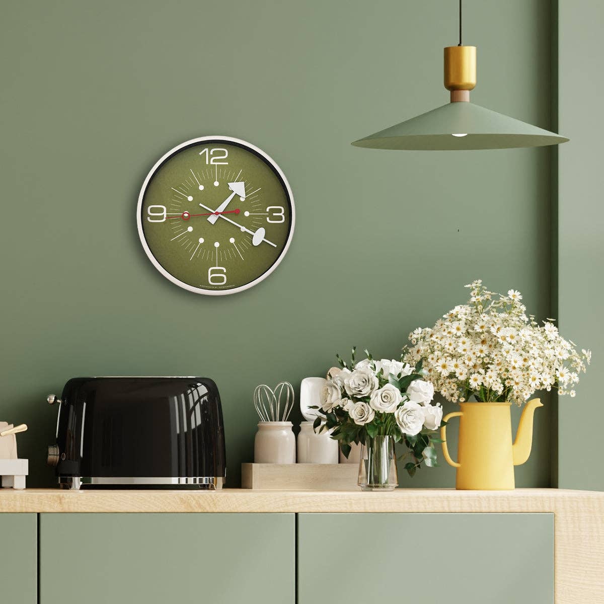 About Dot Time Wall Clock - Green