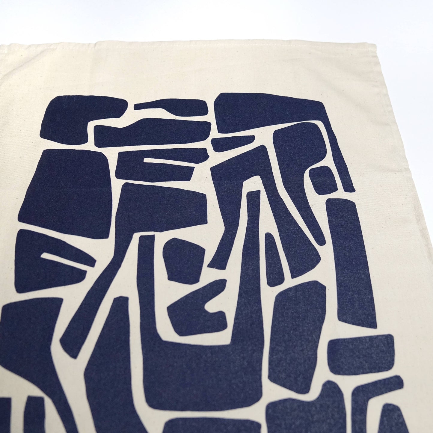 Elongated Shapes - Screen-Printed Natural Cotton Tea Towel