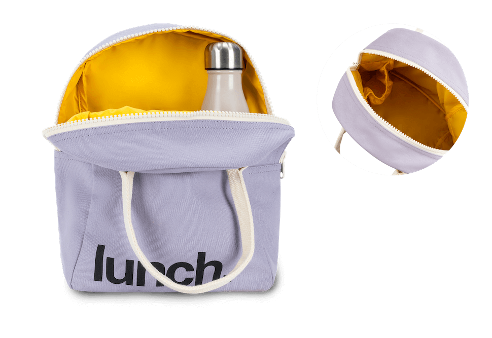 Zipper Lunch Bag - ‘Lunch’ Lavender
