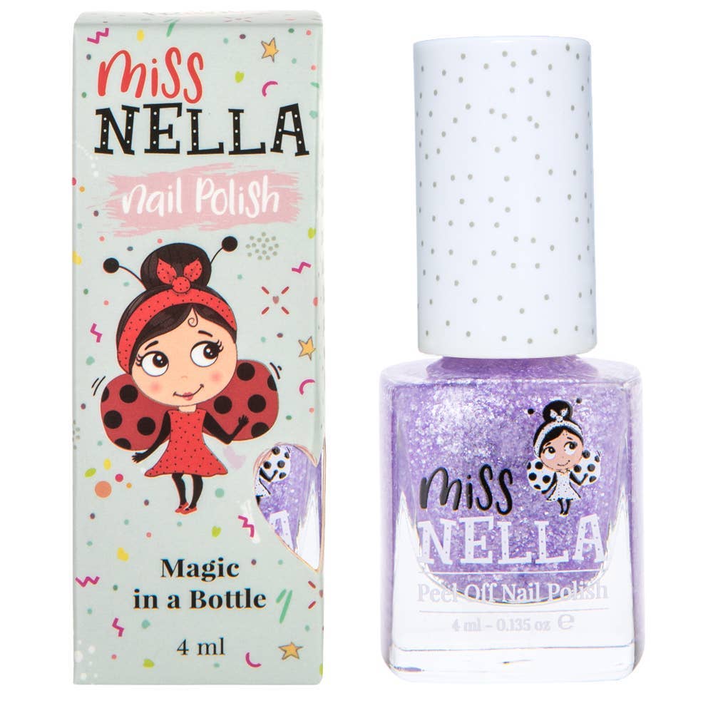 Miss Nella | Sparkly Zebra Kids Peel Off Odour Free Nail Polish