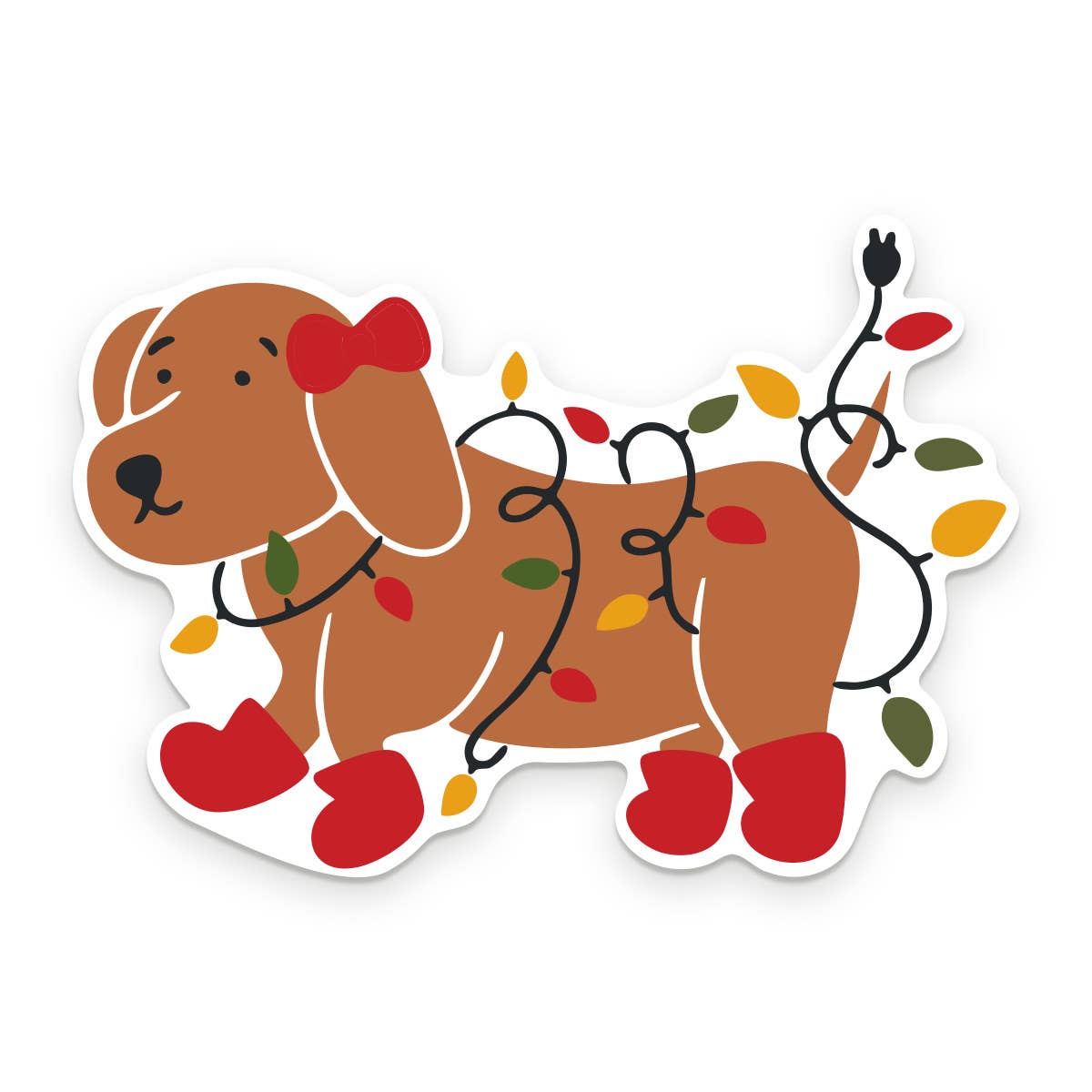 Ruff House | Christmas Light Dog Holiday Vinyl Sticker