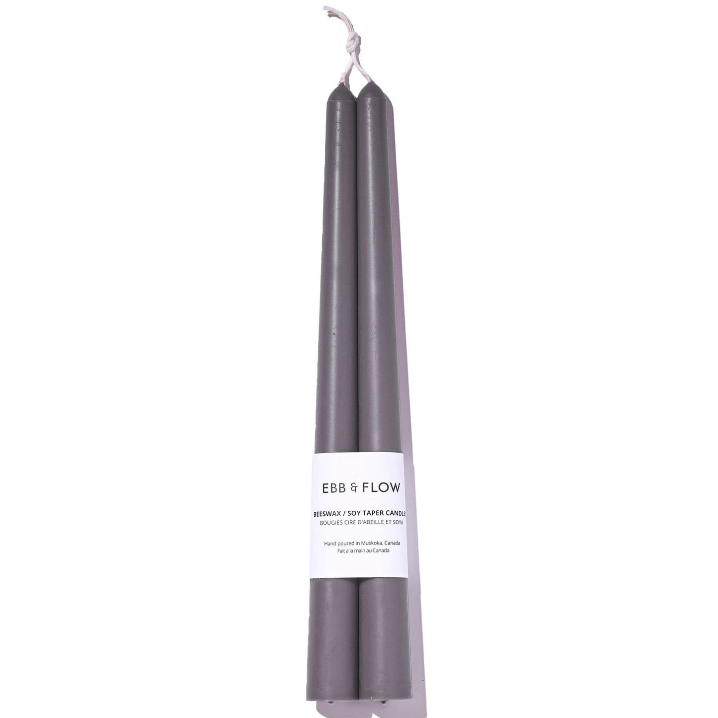 Beeswax/Soy Blend Taper Candles - Charcoal